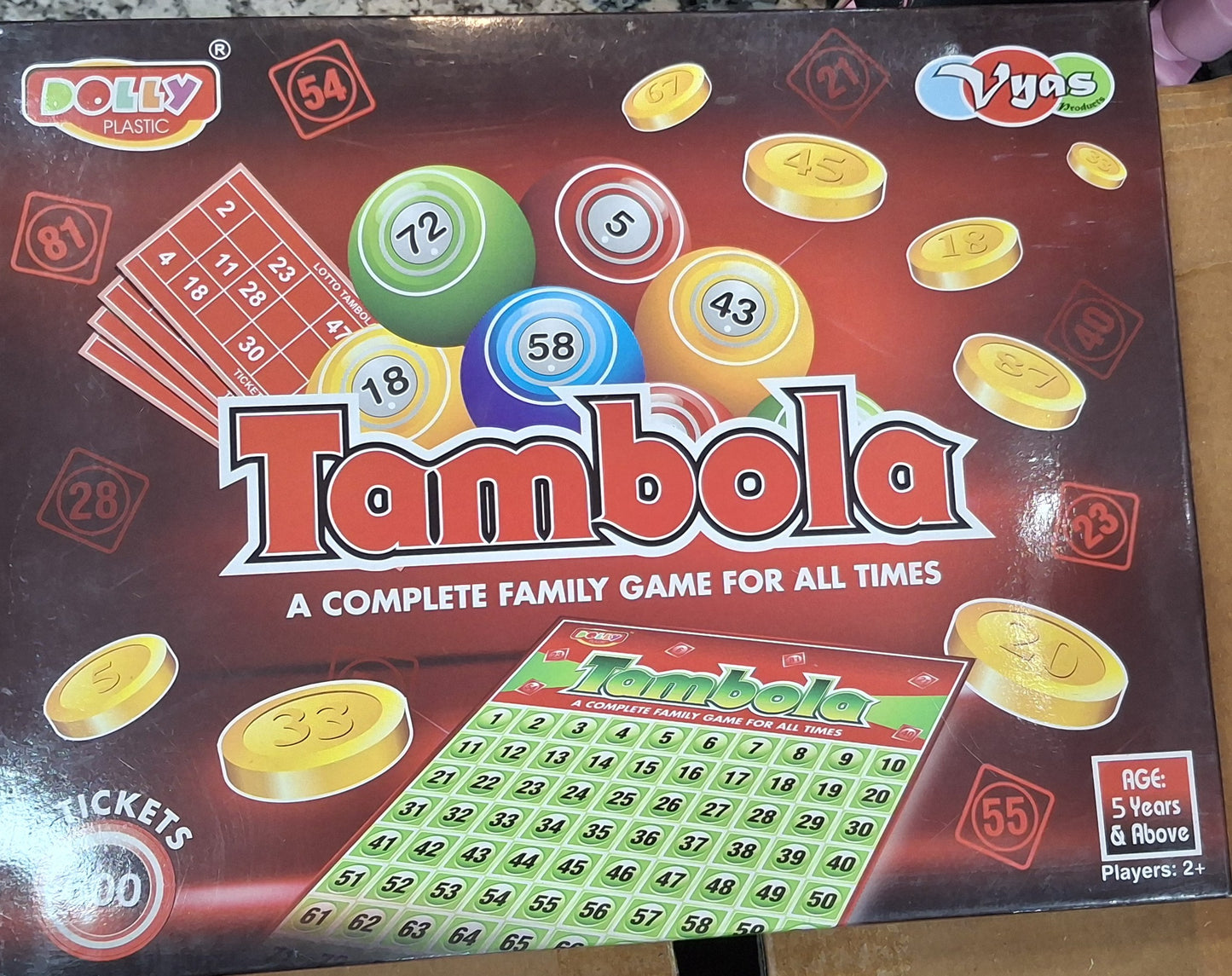 Vyas Classic Tambola (Housie) – High-Quality Family Party Game with Number Board and Tickets