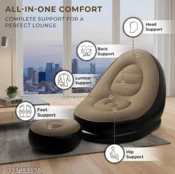 Portable Inflatable Air Sofa Bed – Foldable Lounge Chair for Indoor & Outdoor Use