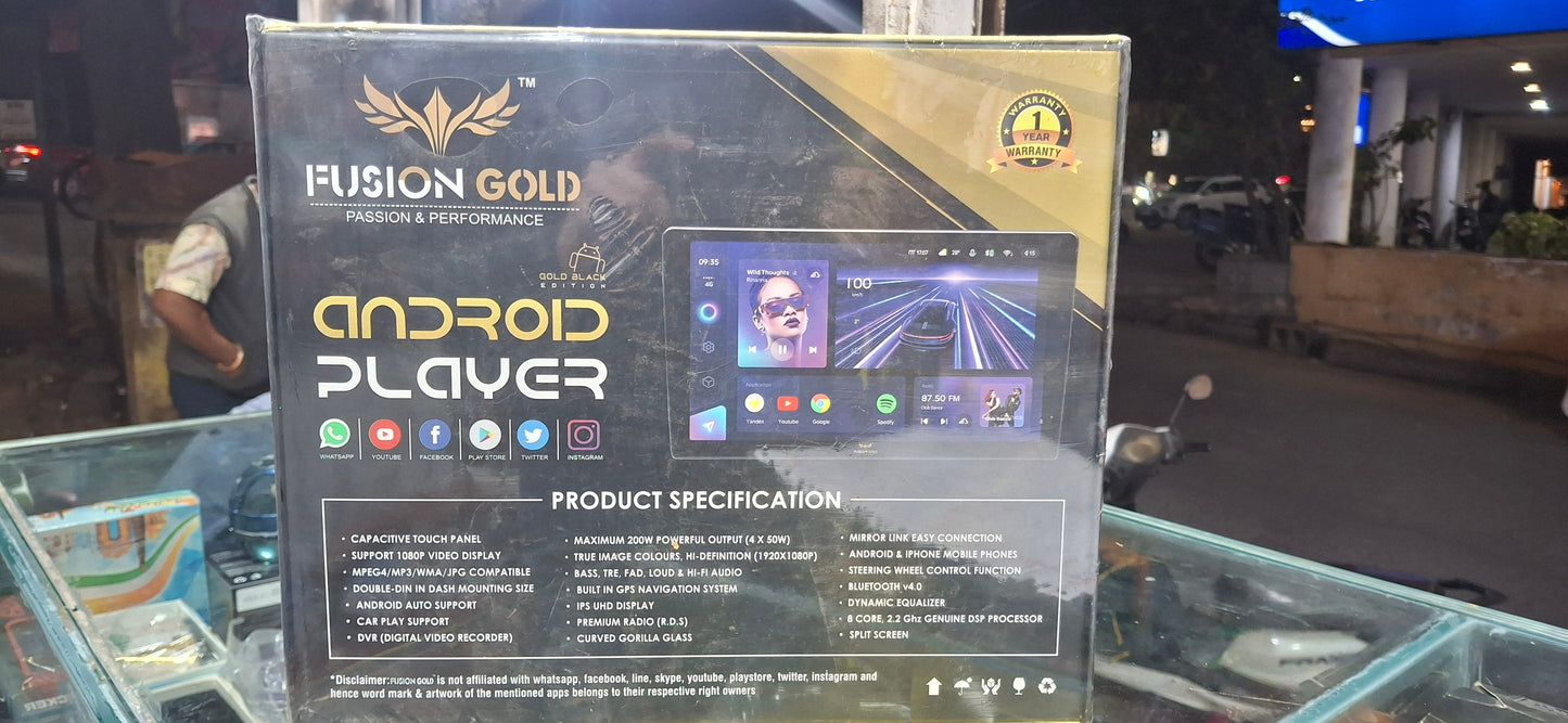 Fusion Gold Android Car Play (4GB RAM | 64GB Storage | Ultra HD QLED-Style Display)