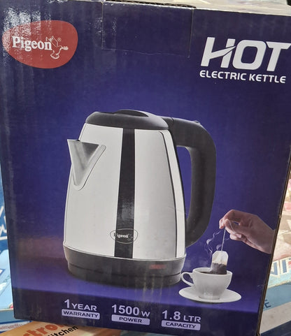 Pigeon HOT Electric Kettle (1.8L) – 1500W Stainless Steel Water Boiler