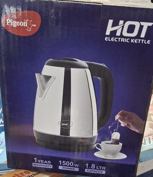 Pigeon HOT Electric Kettle (1.8L) – 1500W Stainless Steel Water Boiler