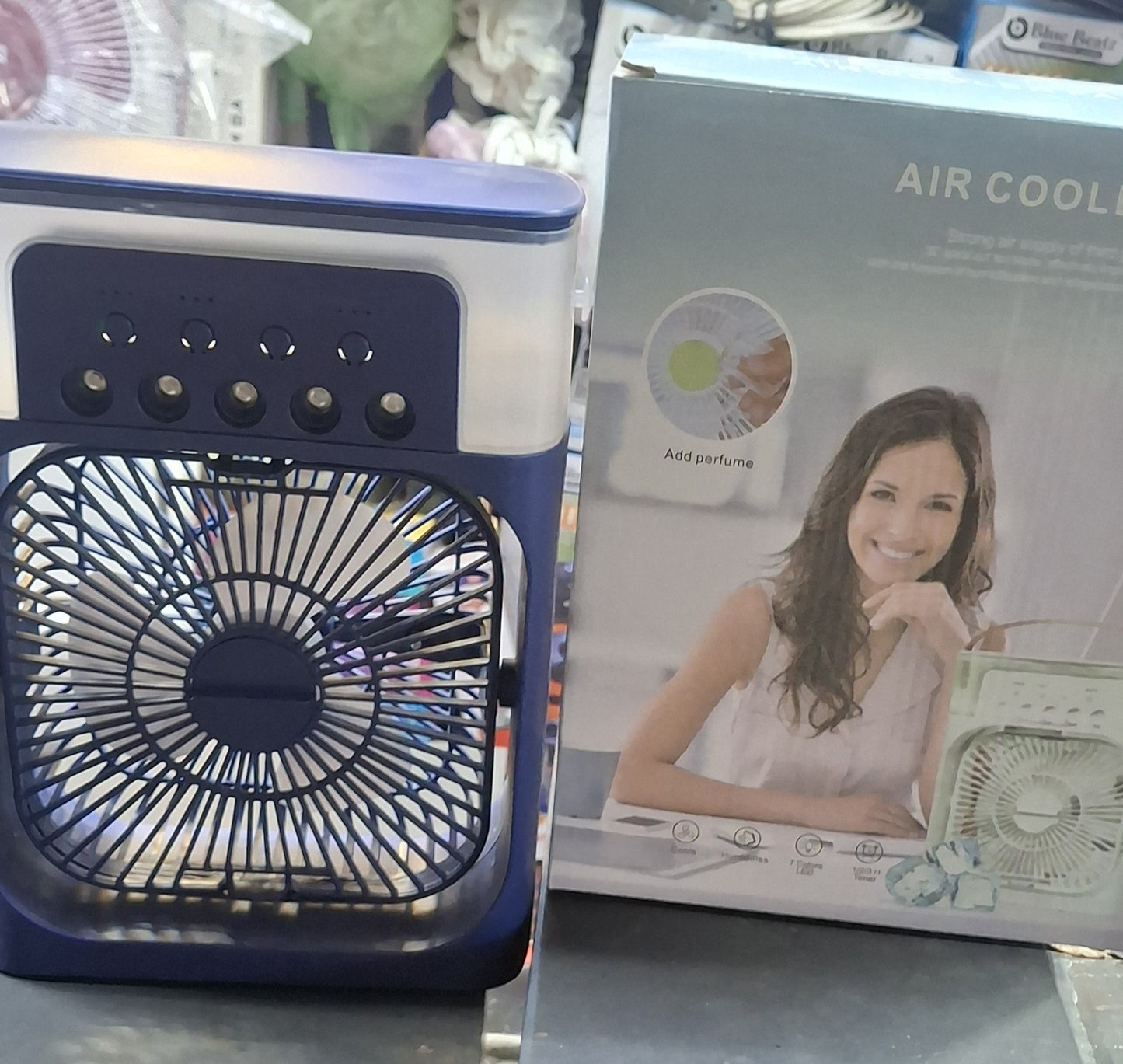 Portable Mini Air Cooler – 3-in-1 Desktop Fan, Humidifier & LED Night Light