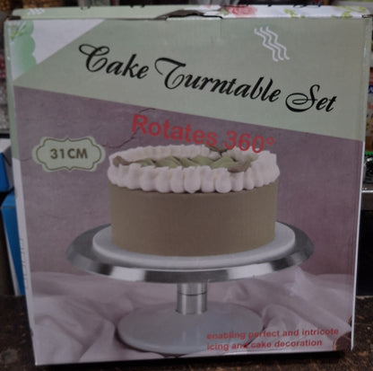 Professional Stainless Steel Revolving Cake Turntable – 12-Inch Heavy Duty Rotating Cake Stand