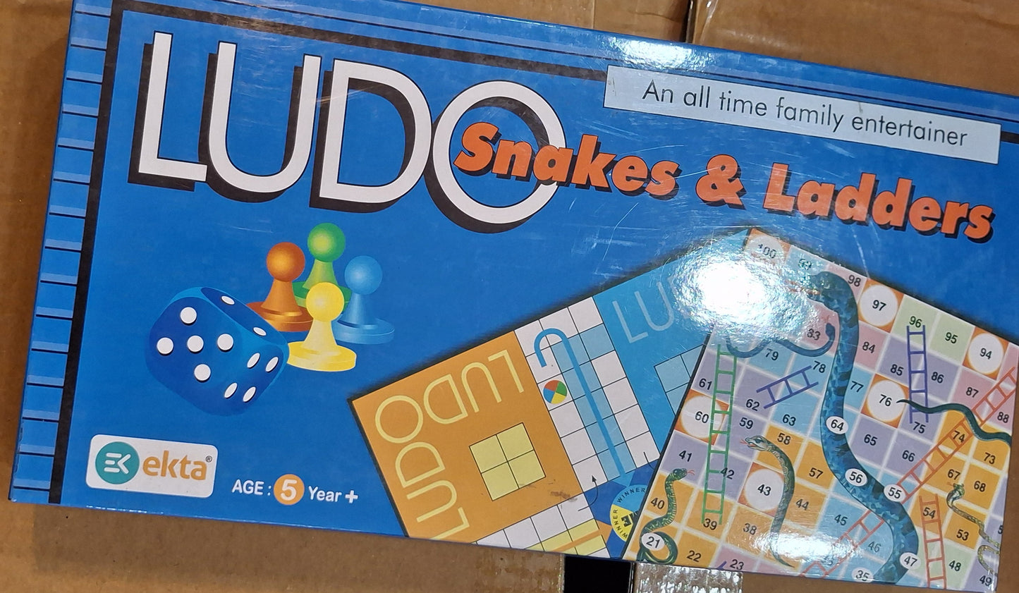 Ekta 2-in-1 Ludo & Snakes and Ladders – Classic Family Board Game