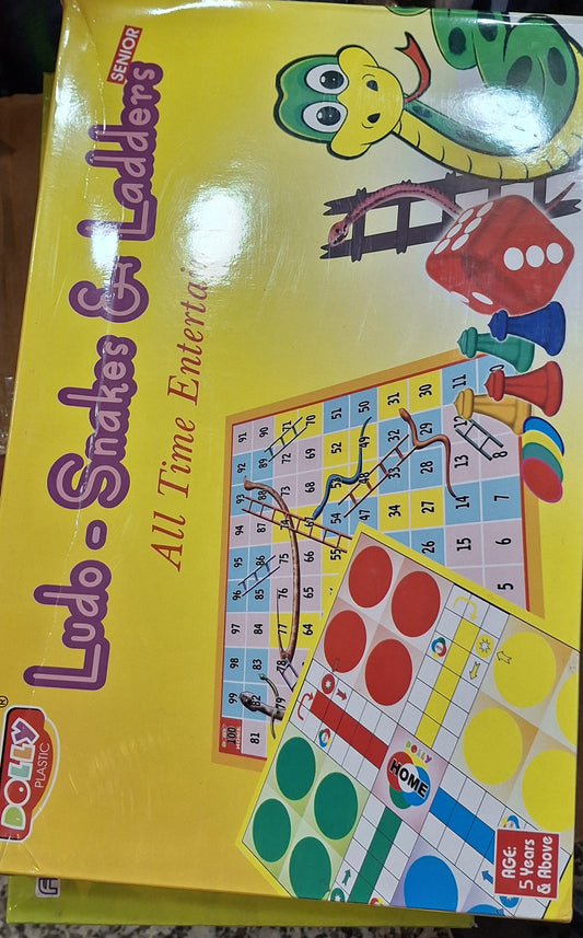 Premium 2-in-1 Ludo and Snakes & Ladders Board Game(Senor edition) – Durable Plastic Finish