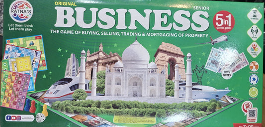 Ratna's Original Business Senior 5-in-1 Board Game – The Ultimate Multi-Game Collection