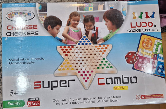 Muskaan 3-in-1 Classic Board Game Set – Chinese Checkers, Ludo & Snakes and Ladders