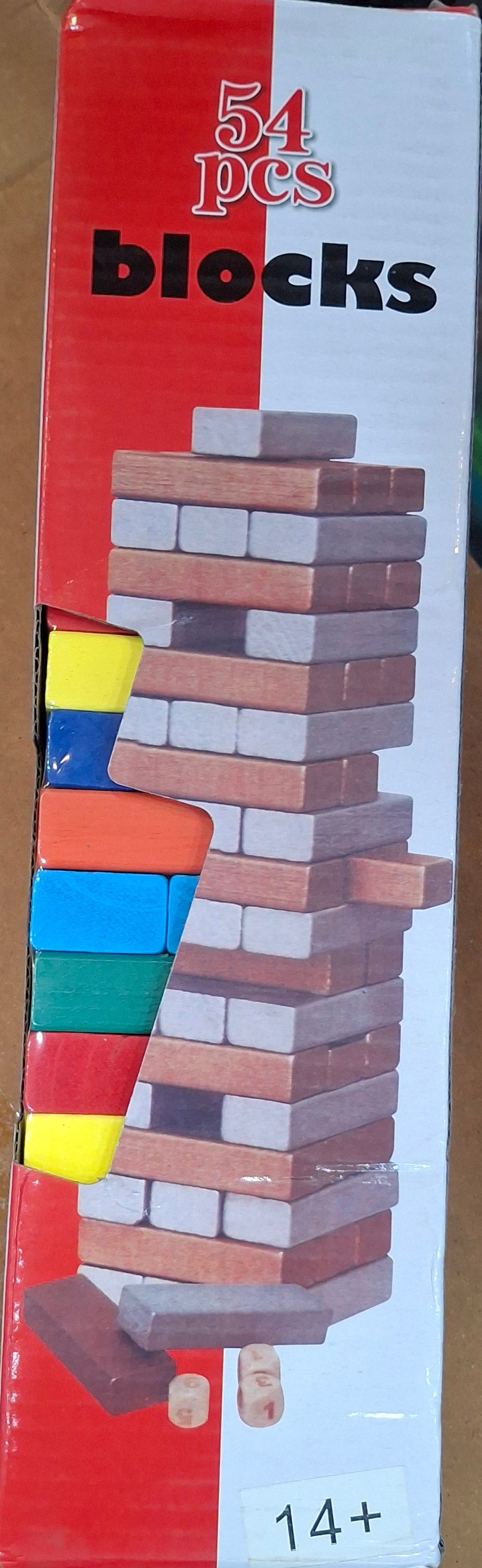Premium Colorful Wooden Tumble Tower – 54 Pcs Rainbow Stacking Blocks for Kids & Adults