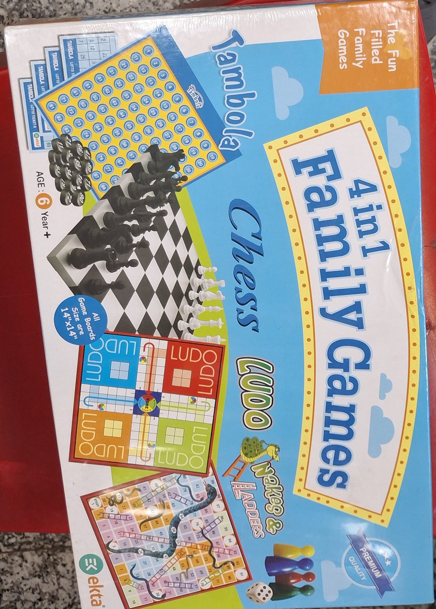 Ekta 4-in-1 Family Game Collection – Ludo, Snakes & Ladders, Brainvita, and Cricket