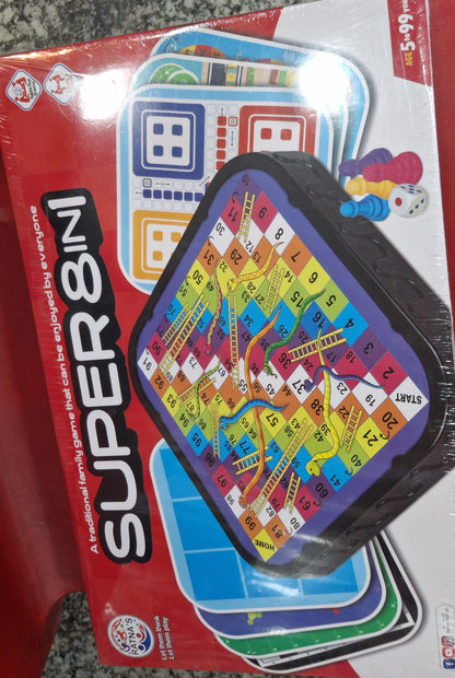 Ratna’s Super 8-in-1 Family Game Collection – Mega Multi-Game Set for Kids and Adults