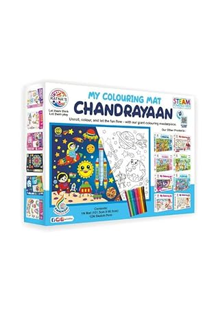 Ratna's My Colouring Mat (Chandrayaan Edition) – Reusable & Washable Space Mission Art Kit for Kids