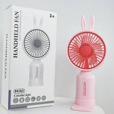 Portable Rechargeable Handheld Fan with LED Light – Mini Travel & Desk Fan