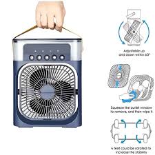 Portable Mini Air Cooler – 3-in-1 Desktop Fan, Humidifier & LED Night Light