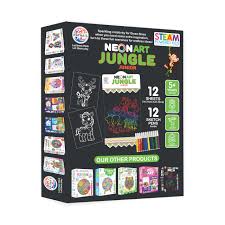 Ratna's Neon Art Junglee – Vibrant Jungle Theme Glow-Style Coloring Kit for Kids